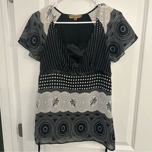 Notations Y2K Tie Back Babydoll Blouse